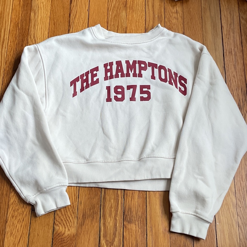 Zara White Sweatshirt with Red Print